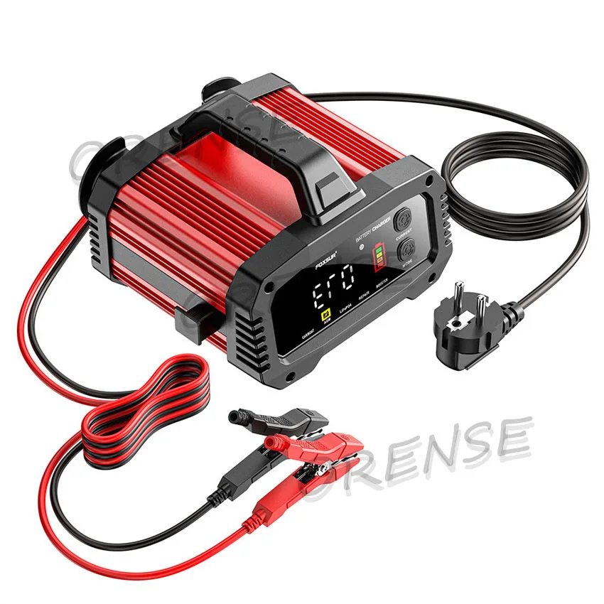 Portable 25A/15A Smart Car Battery Charger For 12V-24V Motorcycle Lead Acid AGM GEL EFB Wet Batteries Car Booster Pulse Repair