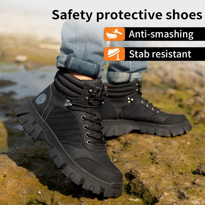 Work Boots Indestructible Safety Shoes Men Steel Toe Shoes Puncture-Proof Sneakers Male Footwear Shoes Women Non Slip Work Shoes