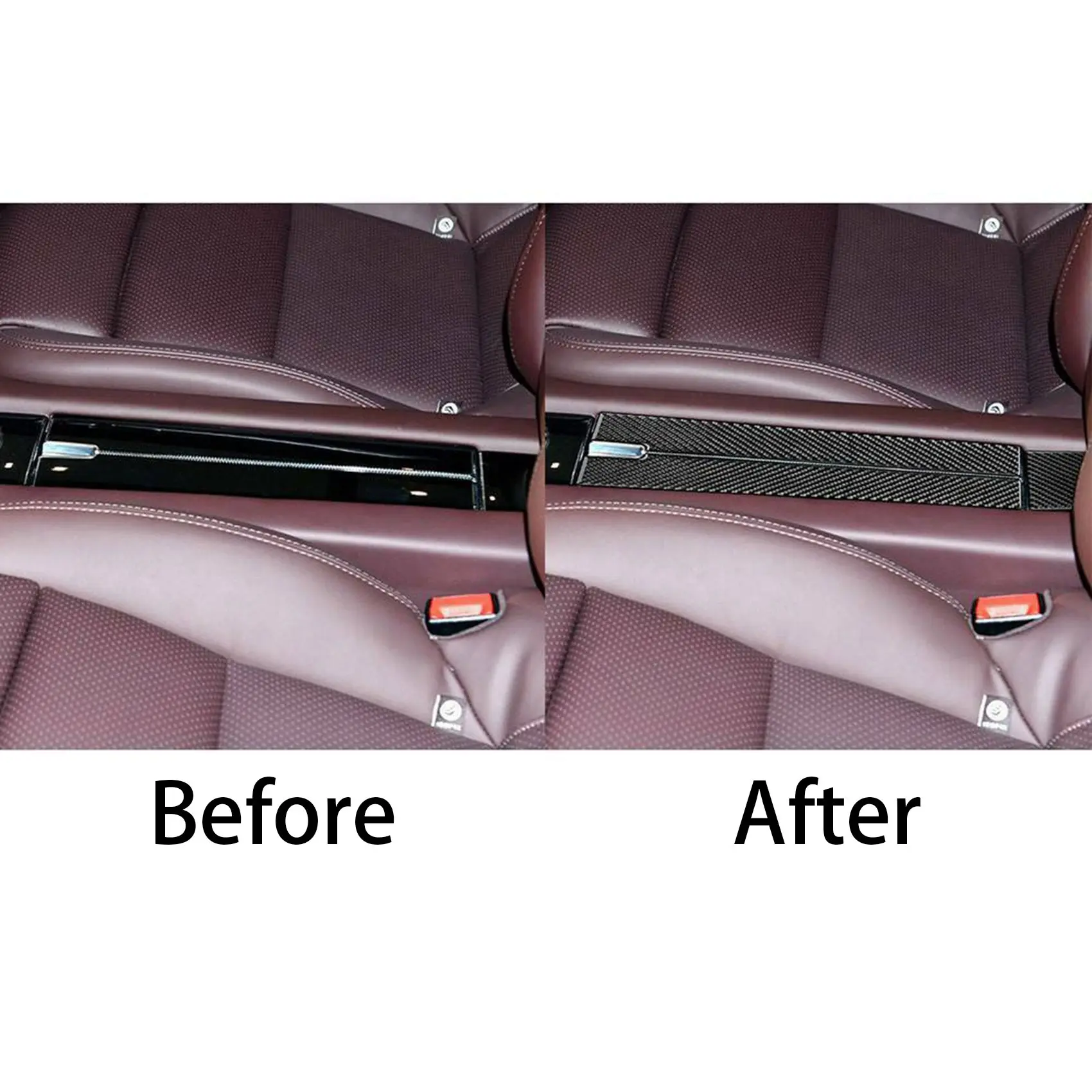 Car Rear Armrest Box Panel Decoration Cover Trim Sticker Decal for-Porsche Panamera 2010-2016 Carbon Fiber Interior Trim