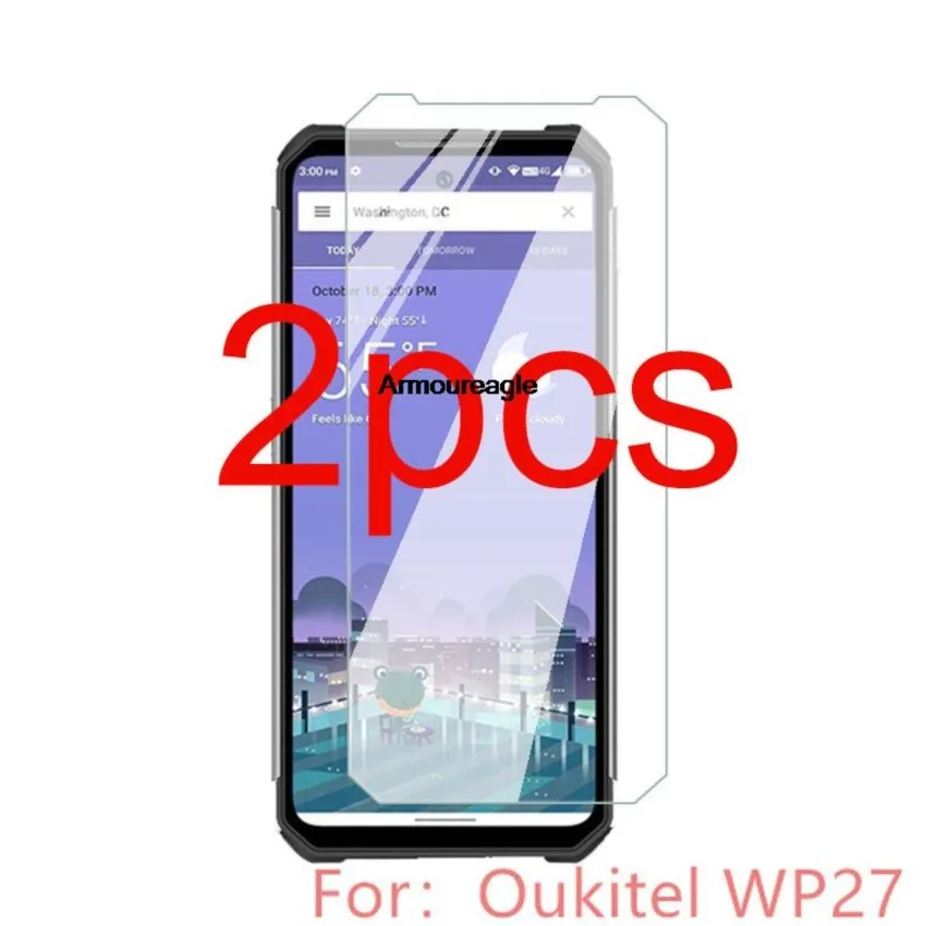 2pcs hd protective tempered glass guard on for oukitel wp27 rugged 6.78