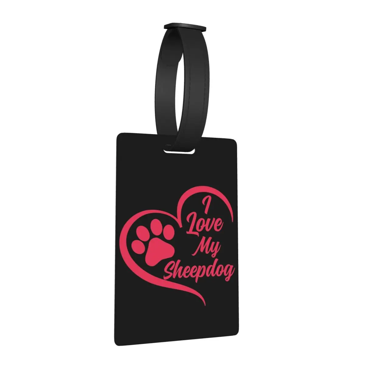 

I Love My Sheepdog, Old English Sheepdog Luggage Tags Suitcase Travel Cute Baggage Boarding Tag Label Holder ID Name Address