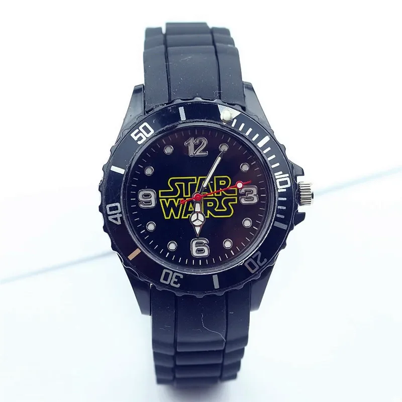 Star Wars Watch Cartoon Silicone Strap Quartz Watches Fashion Creative Kids Sports Wristwatches Student Casual Clock Toy Gifts