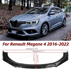 For Renault Megane 4 2016-2022 Car Front Bumper Lip Splitter Body Kit Chin Spoiler Anti Scratch Diffuser Lip Trim Dam