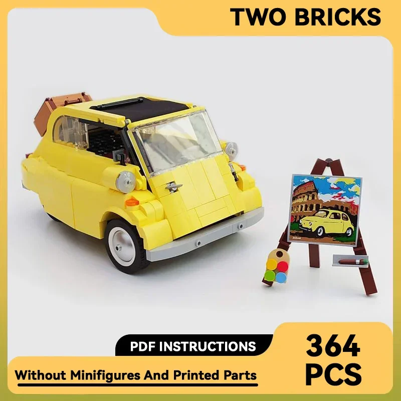 

MOC Building Block Classics Isetta Yellow Car Model Technology Bricks DIY Assembly Vehicle Toys Children's Holiday Gifts