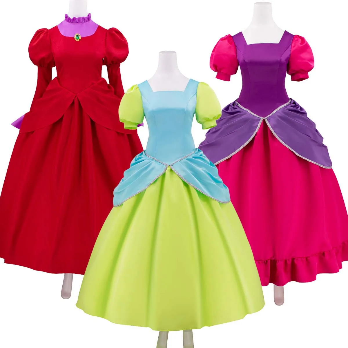 

Fancy Ball Gown Court Cinderella Cos Adult Evil Step Sister Dress Cosplay Costume