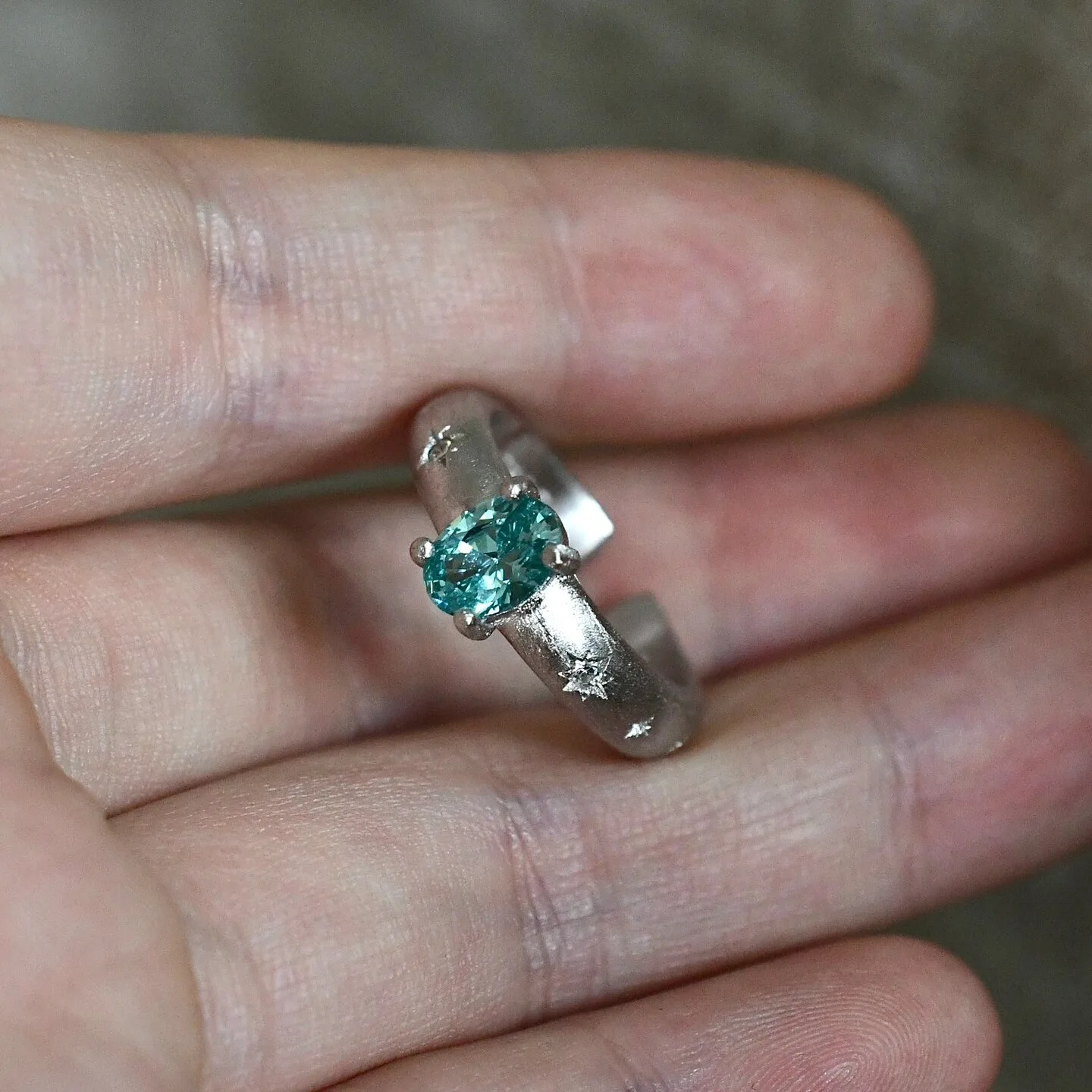 Adjustable Oval Paraiba Auroral star wheel Ring, 925 Sterling Silver Ring Spessartite Ring, Gift for Her, Anniversary Gift