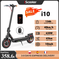 i9pro/i10 Electric Scooter 15Ah 650W Scooter 10inch Foldable Kick Scooter 40-45km Range 40km/h Max Speed e Scooter with app