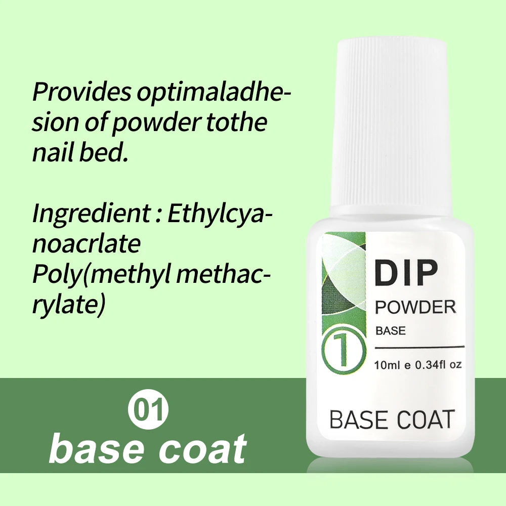 Juego de sistema de inmersión en polvo para uñas, capa Base líquida, tapa de Gel, activador, protector de cepillo, extensión de esmalte de Gel para manicura sin curación, 4x10ML