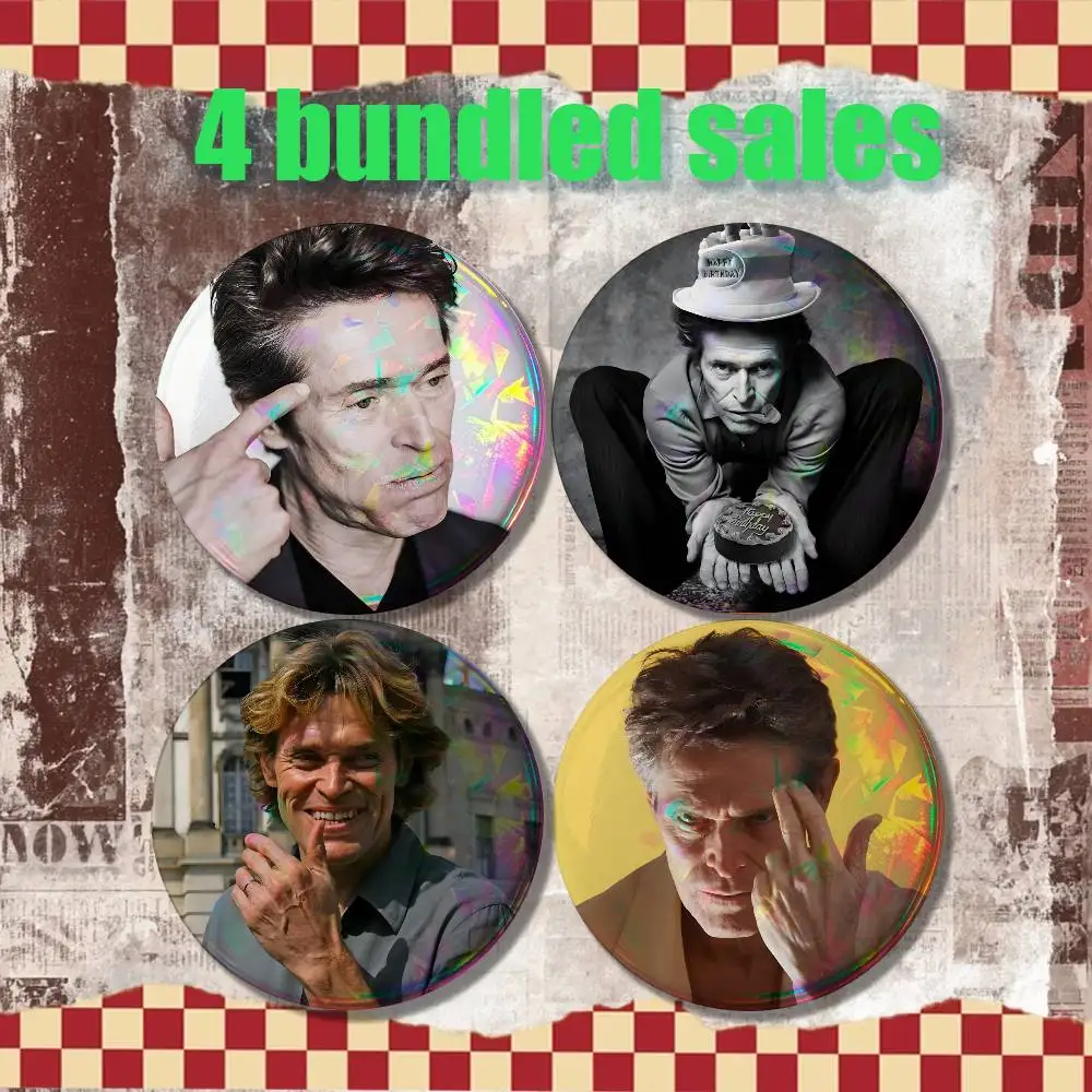 

W-Willem Dafoe T-Thomas Wake 4-piece set Pins Backpack Clothes Jewelry Accessories Round Brooch Button Badge Collection Gifts