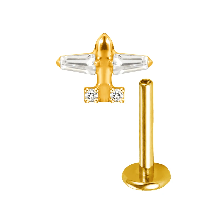 ASTM F136 Titanium Airplane Stud Earrings