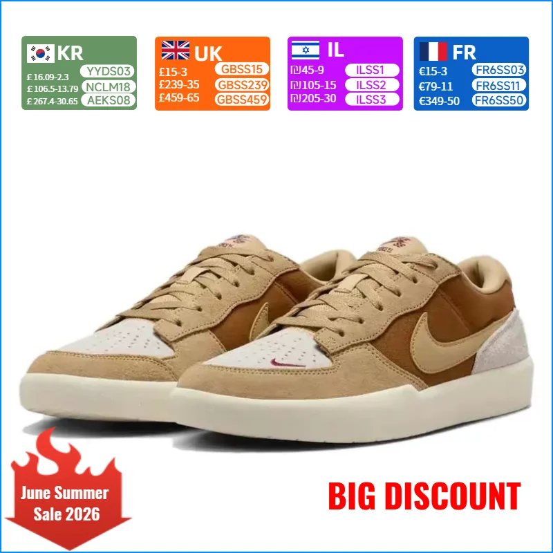 Мужские скейт-кроссовки Nike SB Force 58 Retro, модные, универсальные, дышащие, прочные, нескользящие, с низким верхом, 