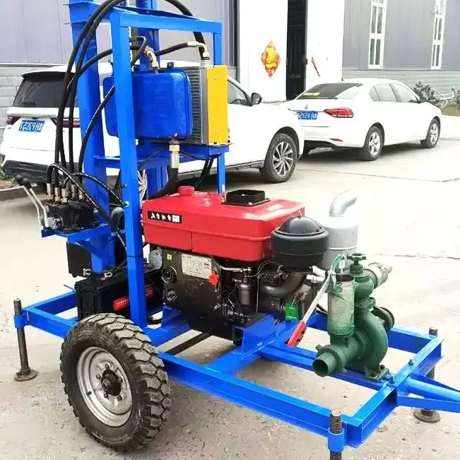 

Индивидуальная портативная буровая установка для водяных скважин на гусеничном ходу с дизельным двигателем 28 л.с., высокоэффективная, для бурения скважин на глубину до 180 м, с точным позиционированием