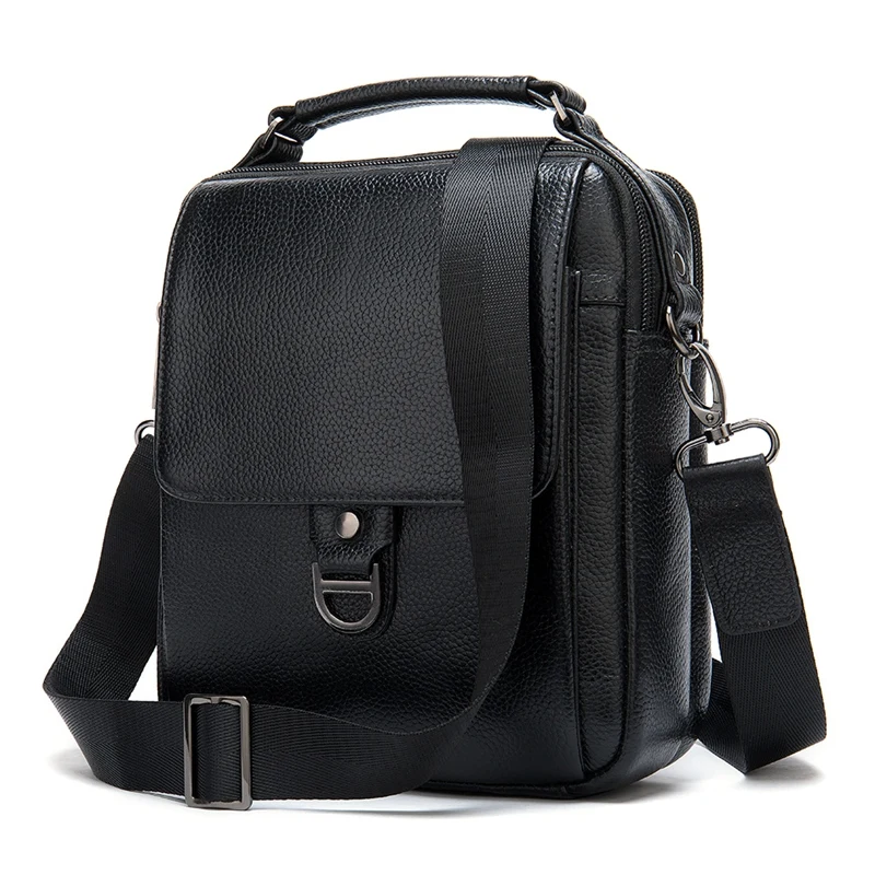 Nowa-skórzana męska torba na ramię w stylu Casual Messenger ze skóry bydlęcej 7.9 Cal torba Crossbody Mochila torba na ramię dla mężczyzn