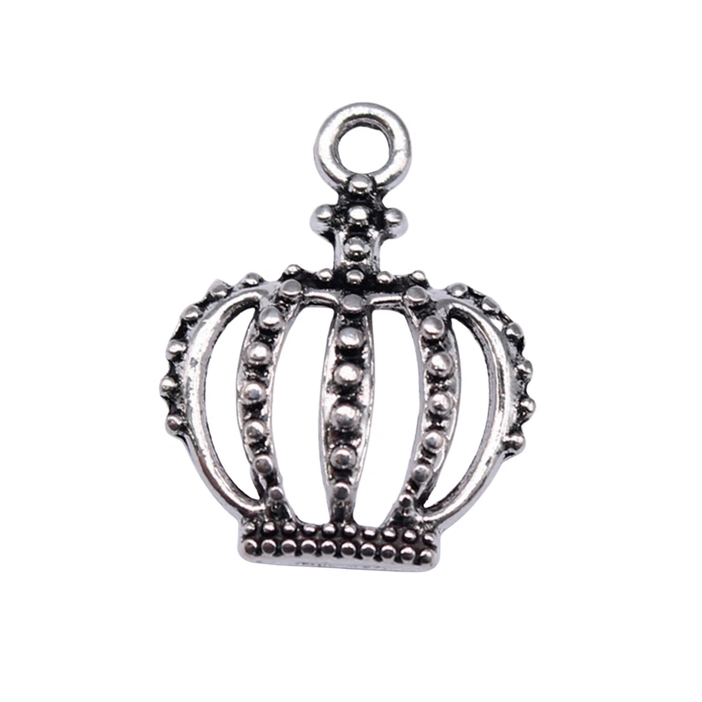 Couple Pendants Crown Charms Charms For Jewelry Making 18x14mm 20pcs