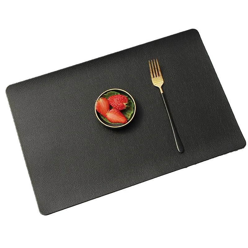 Leder Mahlzeit Matte Solide Anti Slip Isolierung Pad Tisch Matte Haushalt Esszimmer Matte Wasserdicht Hotels Western Food Matte Untersetzer TMZ