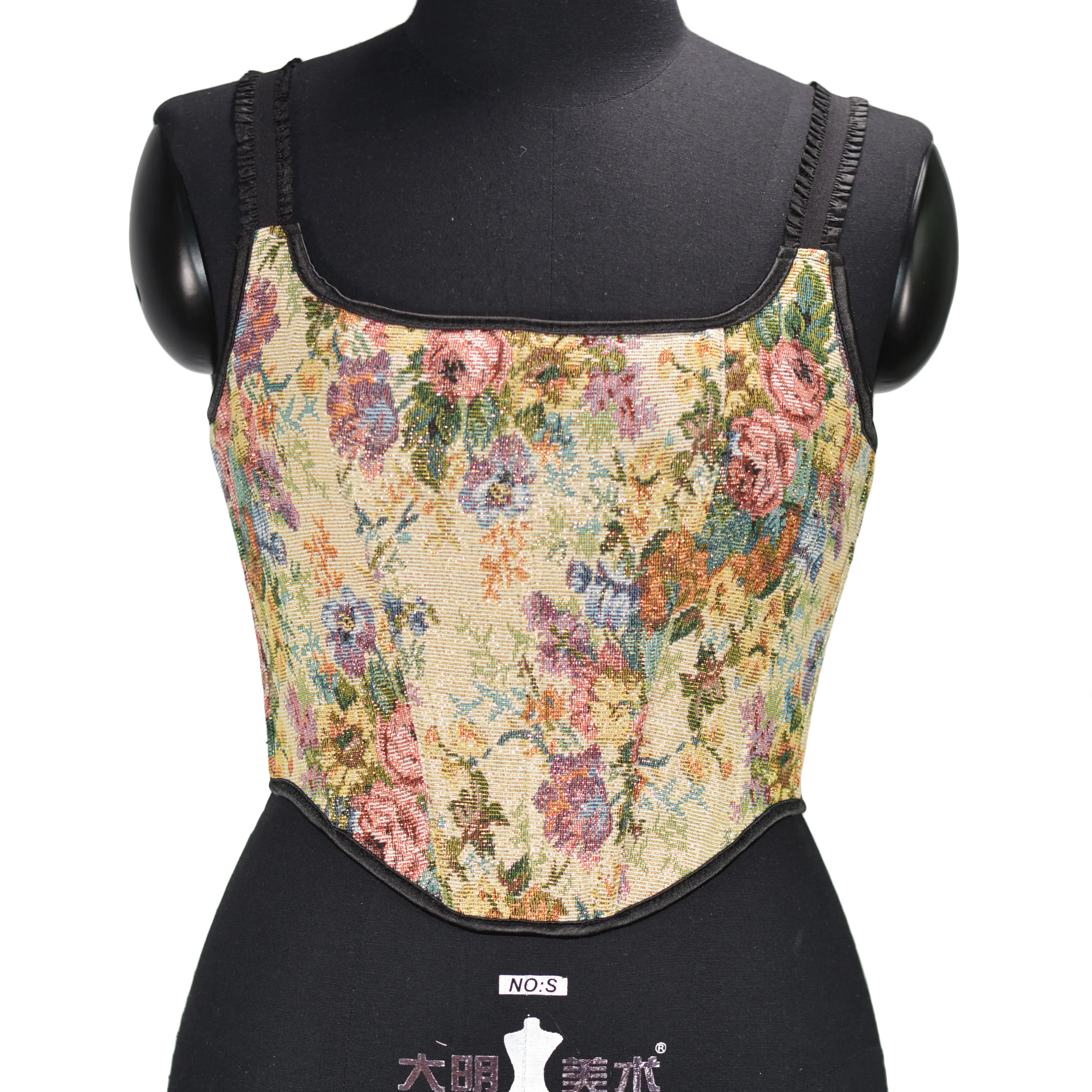 

Vintage French Women Bustier Corset Sexy Lace-Up Floral Print Push Up Corset Top Party Clubwear Bodice Y2k Corselet Feminino