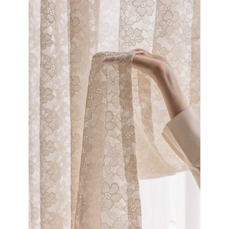 French Modern White Tulle single Layer Fashion Sheer Custom Size Curtains for Living Dining Room Bedroom Window Decor 창문커텐