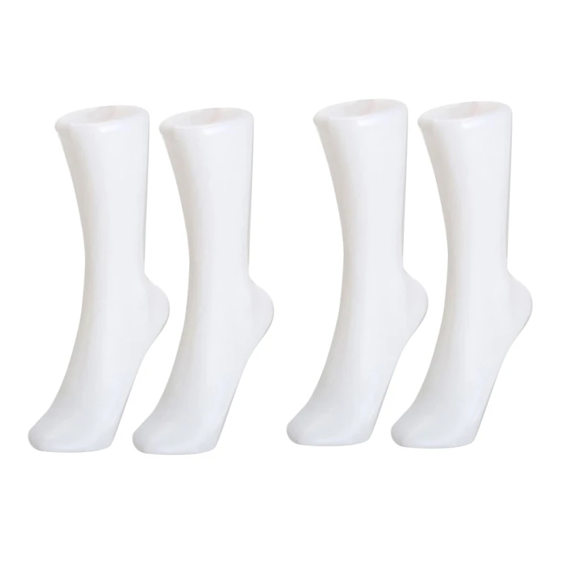 4PCS Female Foot Sock Sox Display Mold Short Stocking Mannequin White