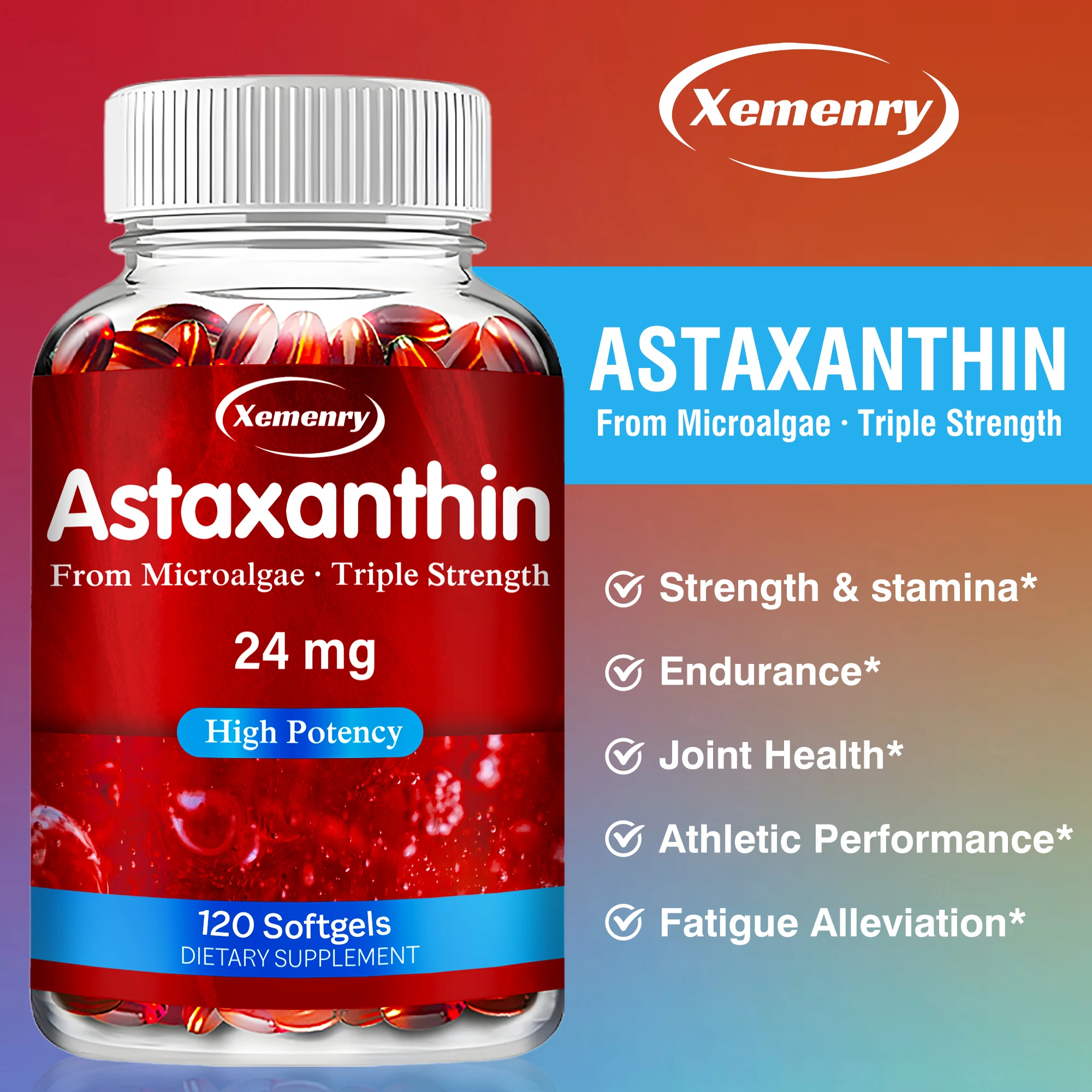 

Астаксантин 24 мг — антиоксидант, защита глаз, способствует здоровью кожи, сердца и сердечно-сосудистой, повышает уровень энергии, метаболизм