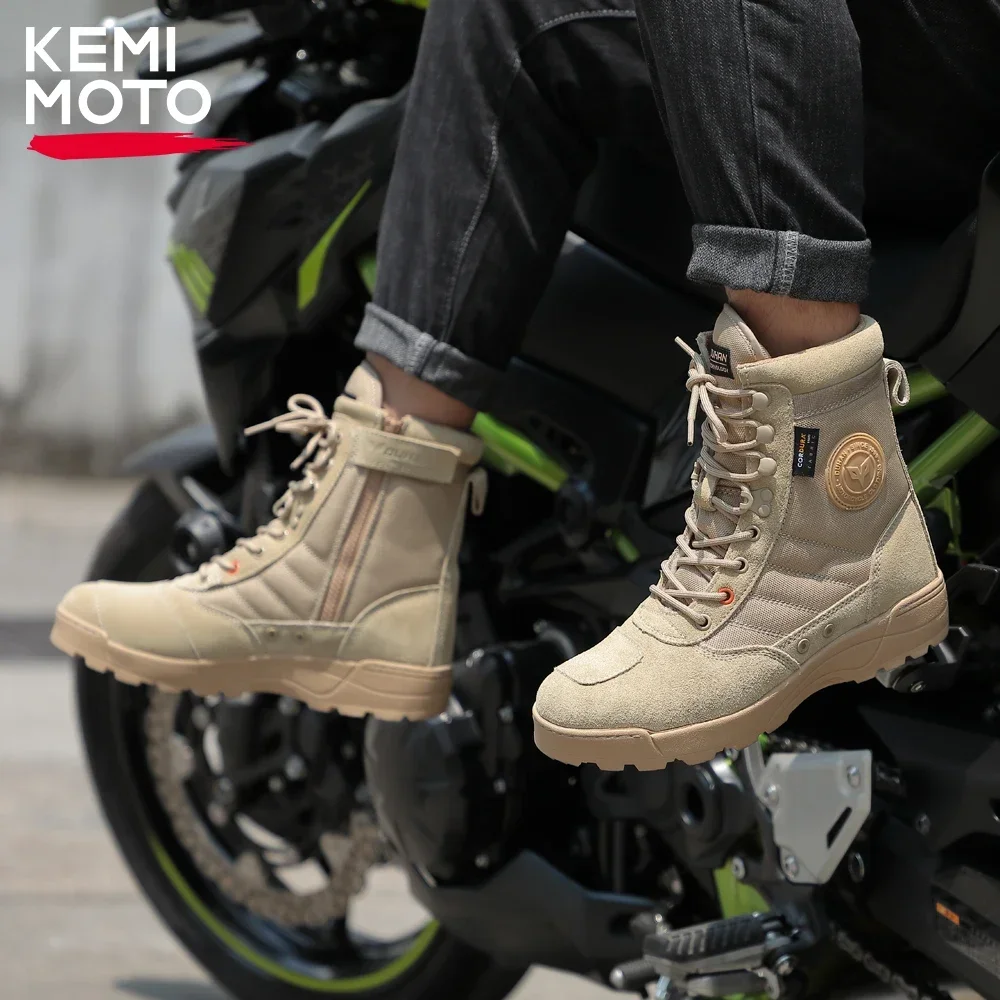 MotorcycleMen Riding High-top BootsBoots Casual Shoes Motorcyclist Off-road Tactical Motocross Outdoor Touring Non-slip Durable