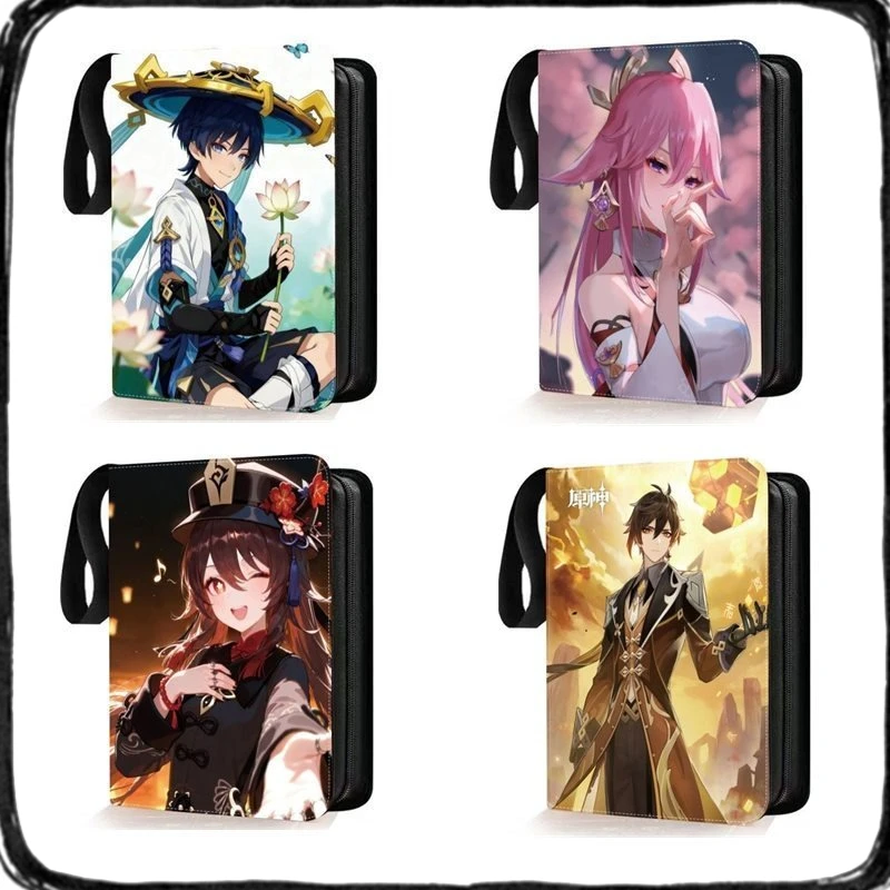 

Альбом для карточек на 400-900 штук: Коллекционный альбом для карточек Genshin Impact, аниме, с застежкой-молнией, для игровых карт, Sunny Starscout, держатель-биндер, подарки и игрушки для детей