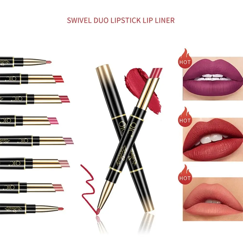 Double Ended Double Head Matte Lipstick waterproof Long Lasting Lip Liner idratante Non sbiadito matita Make Up