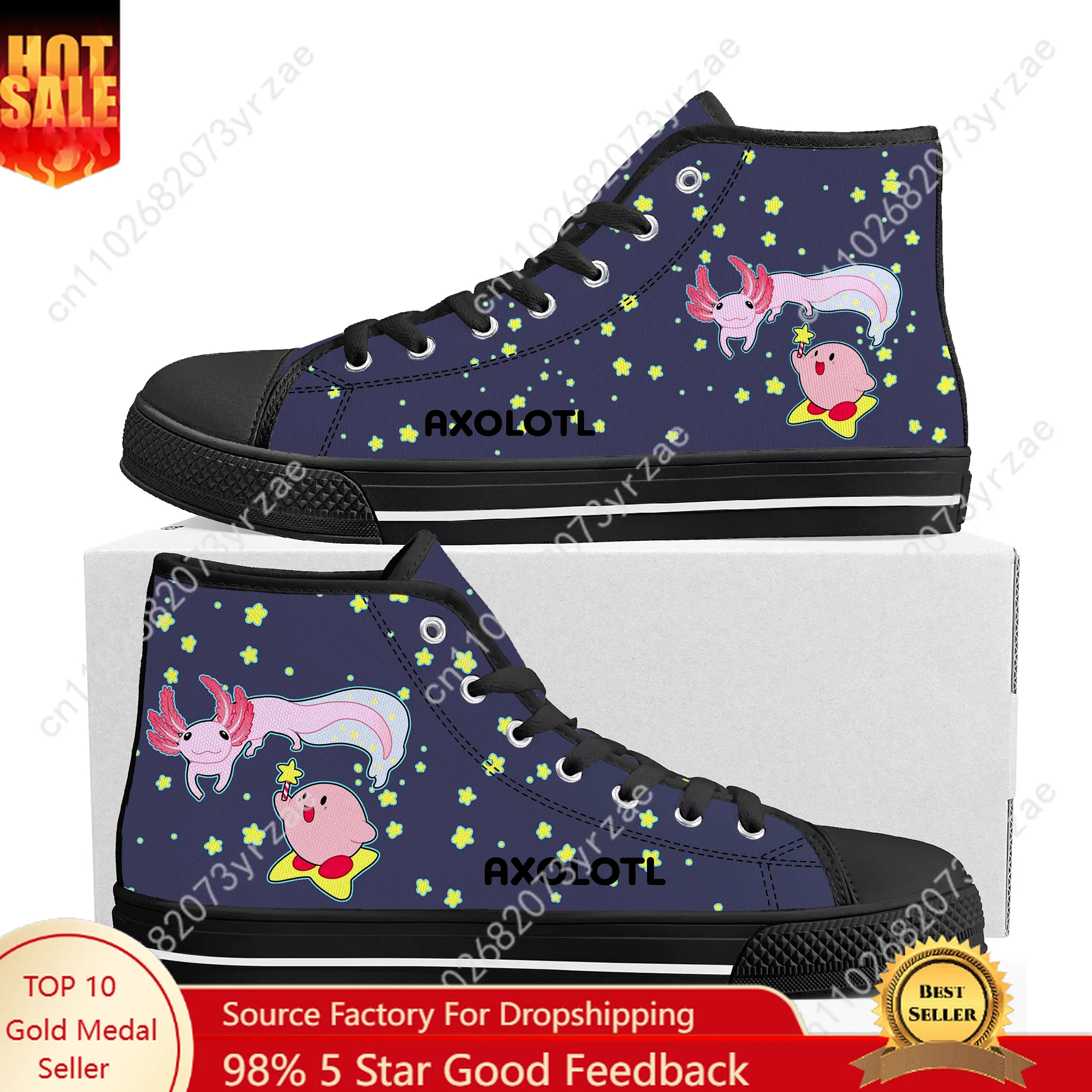 

Axolotl High Top Sneakers Mens Womens Teenager High Quality Fashion Trend Canvas Sneaker Built Casual Couple Custom Made Shoe