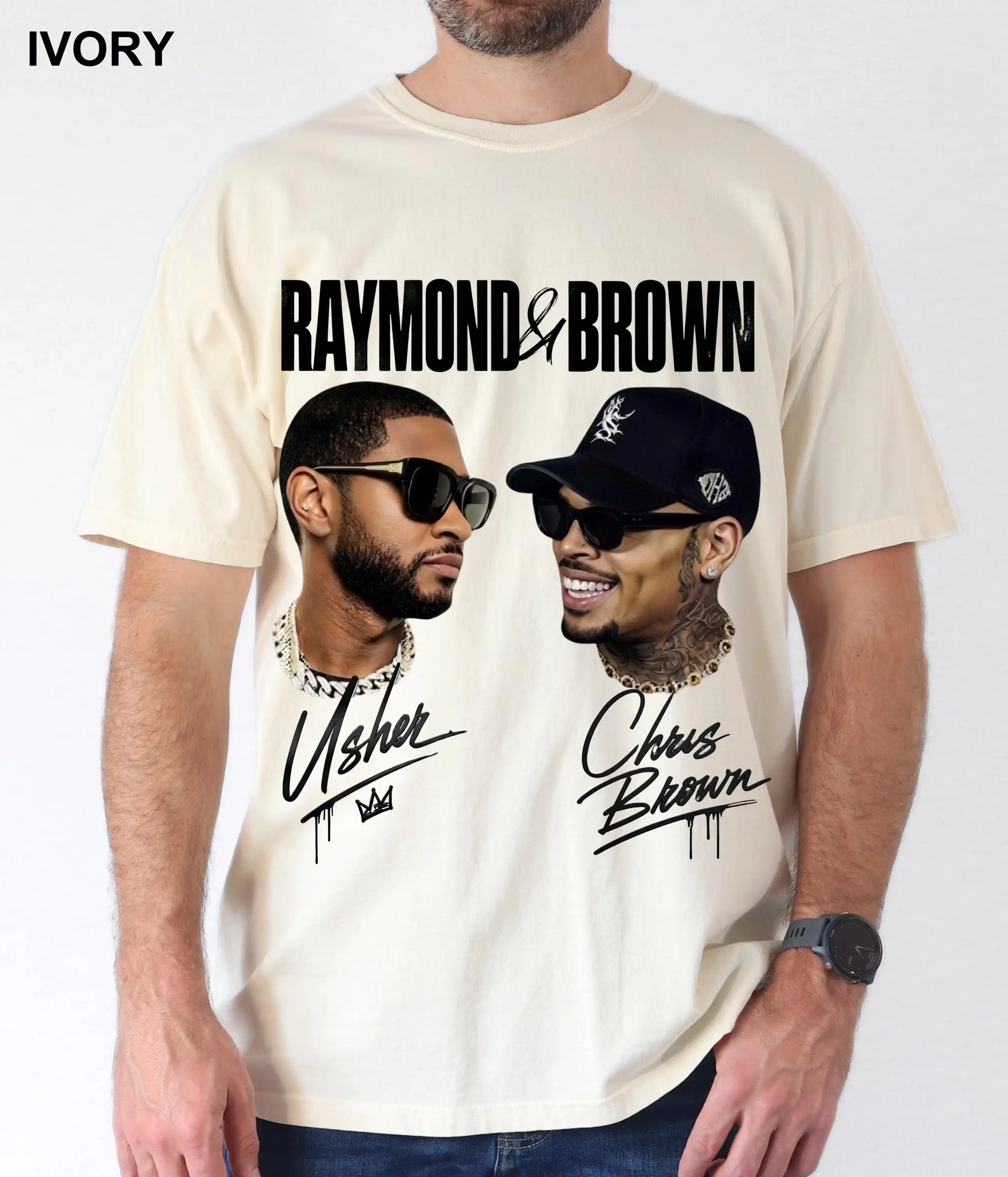 Chris Brown Usher Comfort Colors Shirt Vintage R&B Concert Tee Music Gift