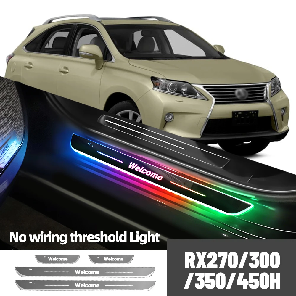 

For Lexus RX270 RX300 RX350 RX450H 2004-2022 Car Door Sill Light Customized Logo LED Welcome Threshold Pedal Lamp Accessories