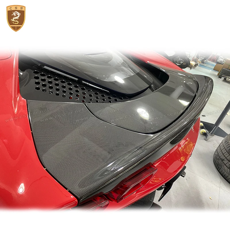 

2Pcs/set Car Rear Trunk Spoiler Bodykit For Ferrari SF90 OEM Replace Style Dry Carbon Fiber Rear Roof Lip Spoiler Wing Lid