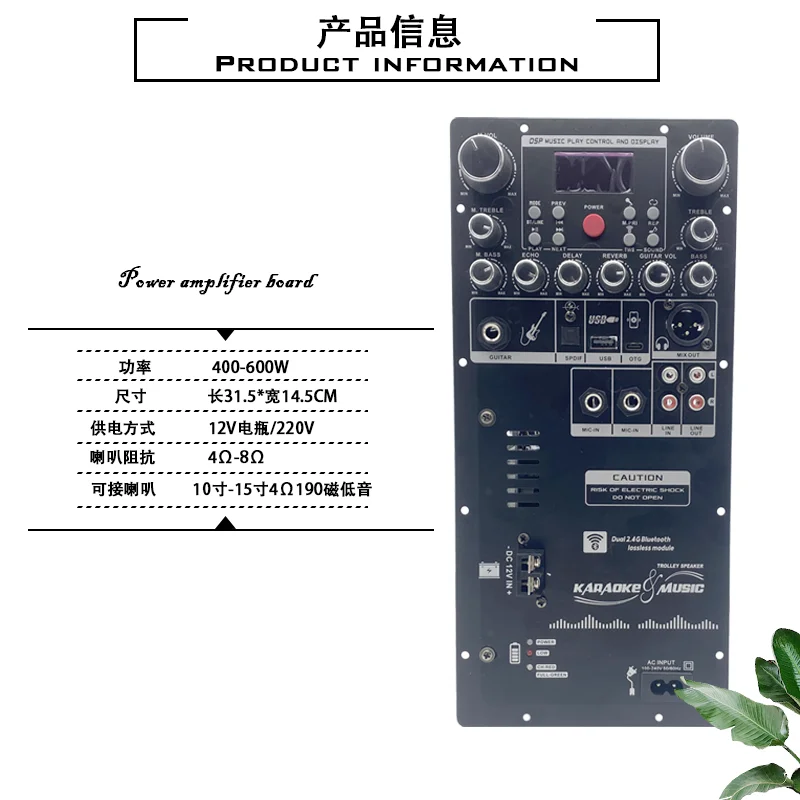 DSP High Power Square Dance Audio Outdoor Bluetooth Amplifier Board Mono Speaker Modified Main Board with OTG for Karaoke view 4