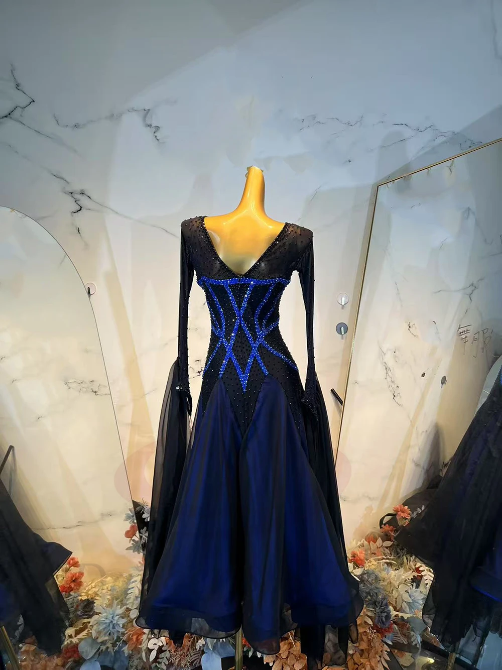 Vestido de dança latina para adultos e crianças, pedra ab, saia de malha personalizada de alta qualidade, tango, roupas profissionais femininas