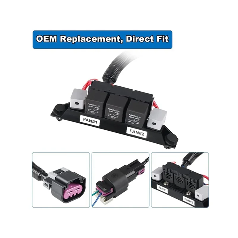 

Автомобильный электрический двойной жгут проводов управления вентилятором, черный пластик 67400923 674-00923 для Chevy Silverado Tahoe GMC Sierra Yukon-A65M