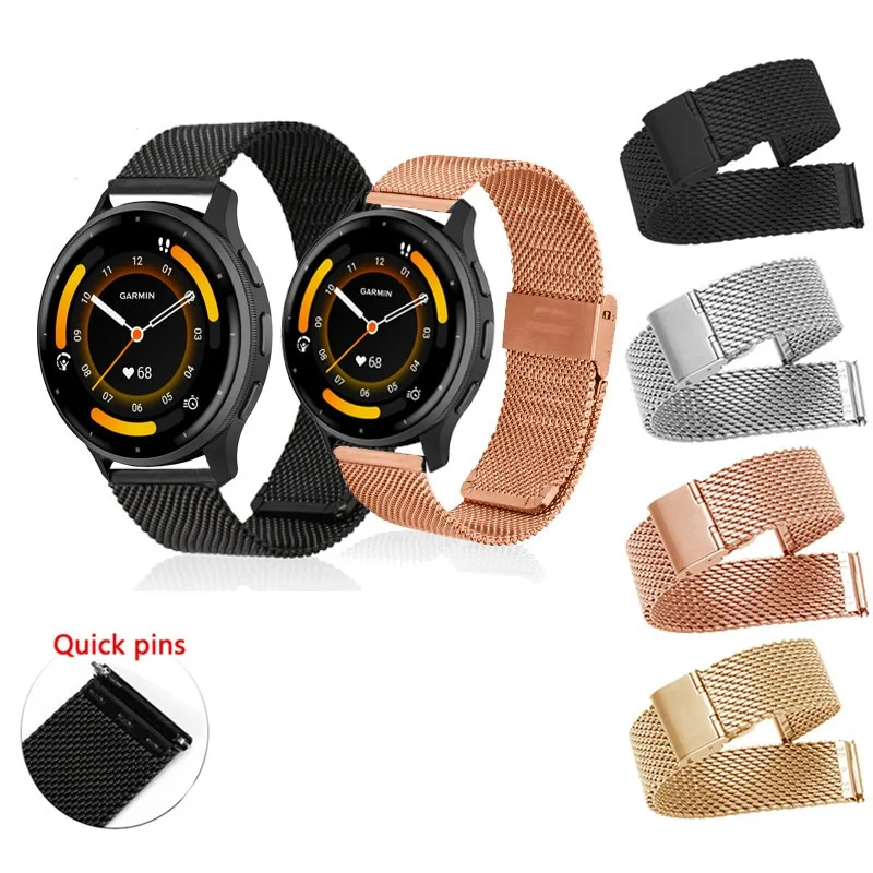 

Ремешок из нержавеющей стали Milanese для Garmin Venu4, Venu3, Venu2, Venu3s / Vivoactive 3, 4, 5, 3S, 4S 40 мм, 45 мм / vivomove3, 3s HR