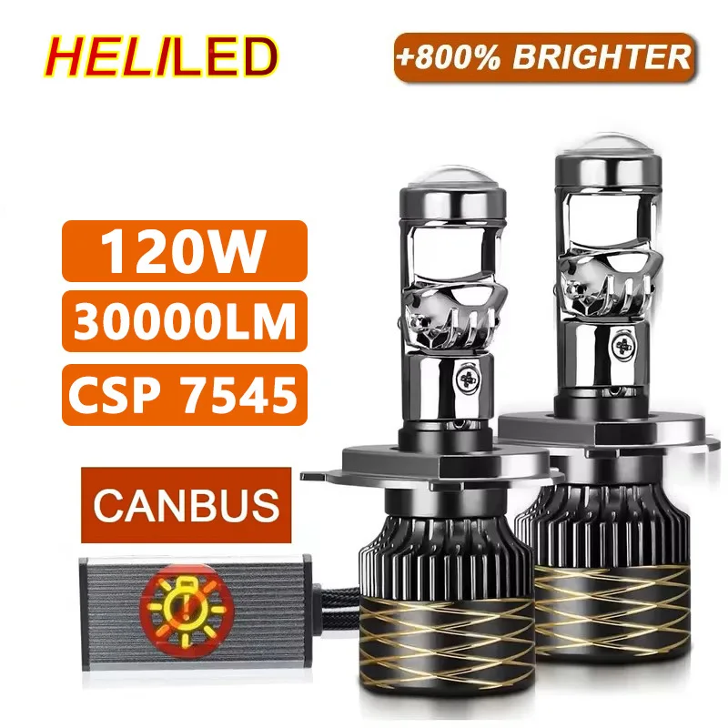 

Car Light 120W 30000LM H7 H4 Canbus Car Headlight Mini Lens H11 H9 H8 9005 9006 HB3 HB4 LED 6000K Auto Motorcycle Projector Bulb