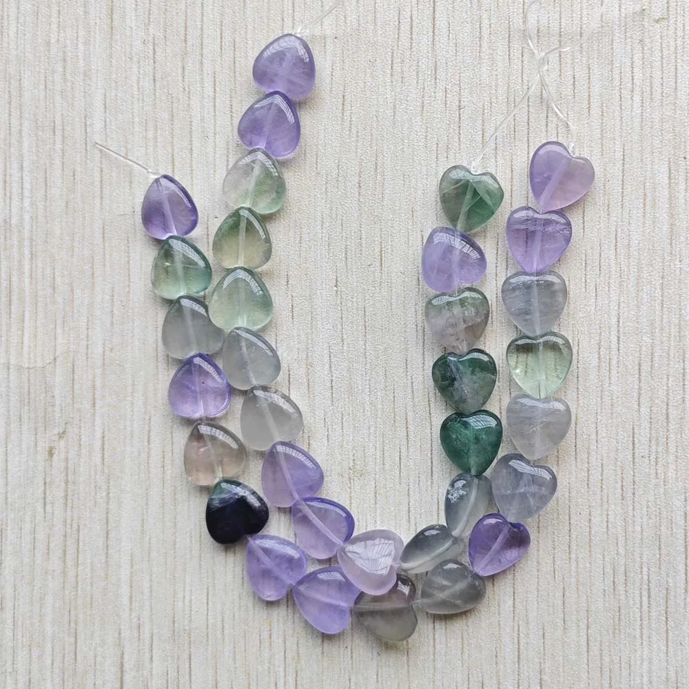 Natural Fluorite stone Fashion good quality heart drop beads for jewelry accessories making free shipping Wholesale 32pcs/lot