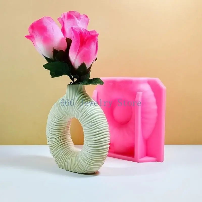 F2TD Circles Planter Mold DIYs Concrete Flowerpot Resin Mold Pen Holder Resin Mold Desktop Decoration Livingrooms