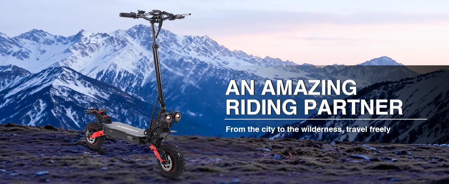 FREEBOY H6 E-Scooter 2400W Doppelmotor Elektrischer Klapproller mit 48V 21Ah Batterie und Doppel-11-Zoll-All-Terrain-Reifen – Detail 7