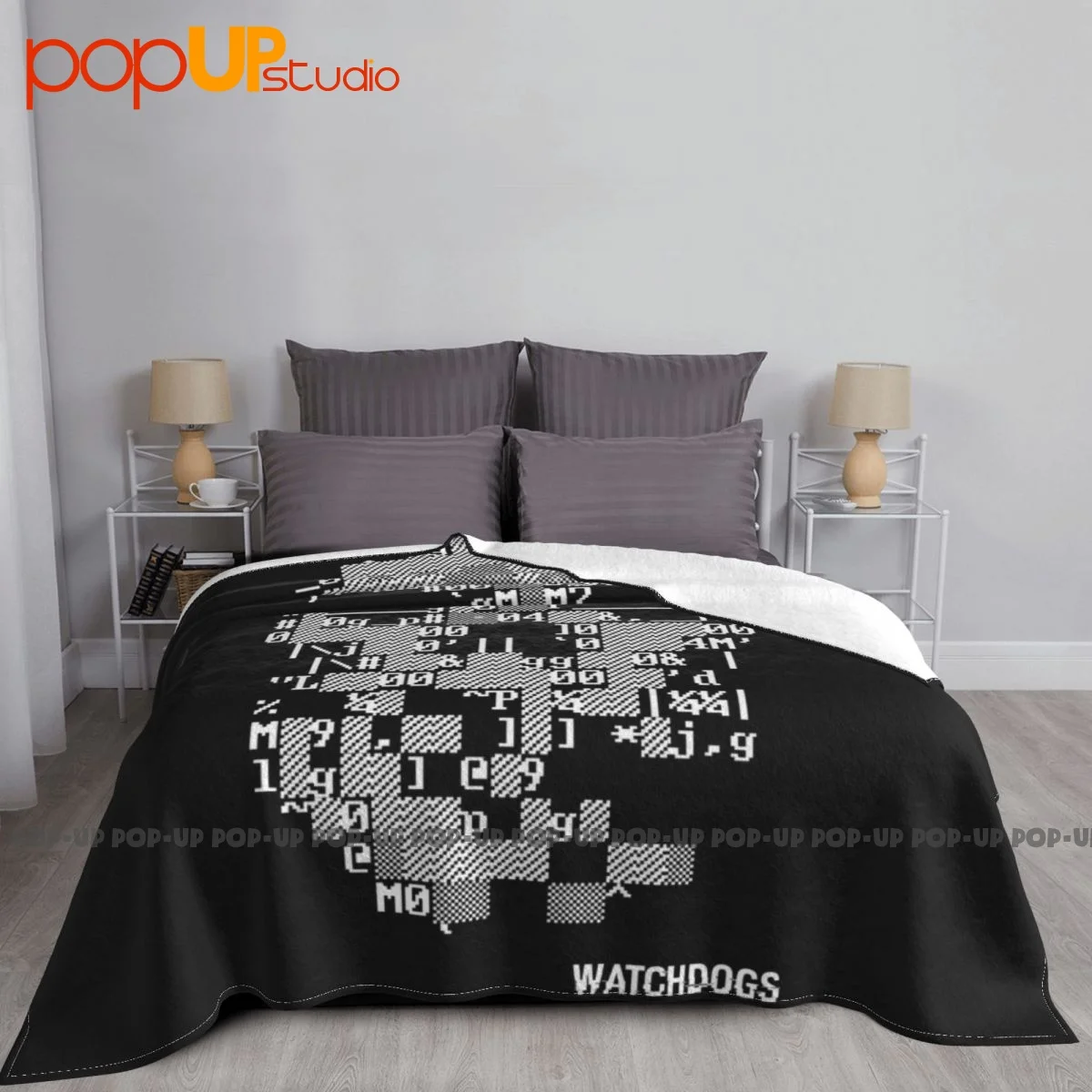 Watch Dogs Ascii Skull Ubisoft Hacker Action Gamer Blanket Home Bedroom On The Sofa Cover Blanket Sofa Decorative