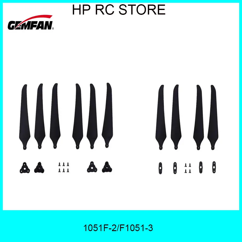 2 أزواج Gemfan 1051F-2 2-blade المروحة F1051-3 3-blade للطي المروحة 10 بوصة للطائرات بدون طيار عالية الطاقة #2