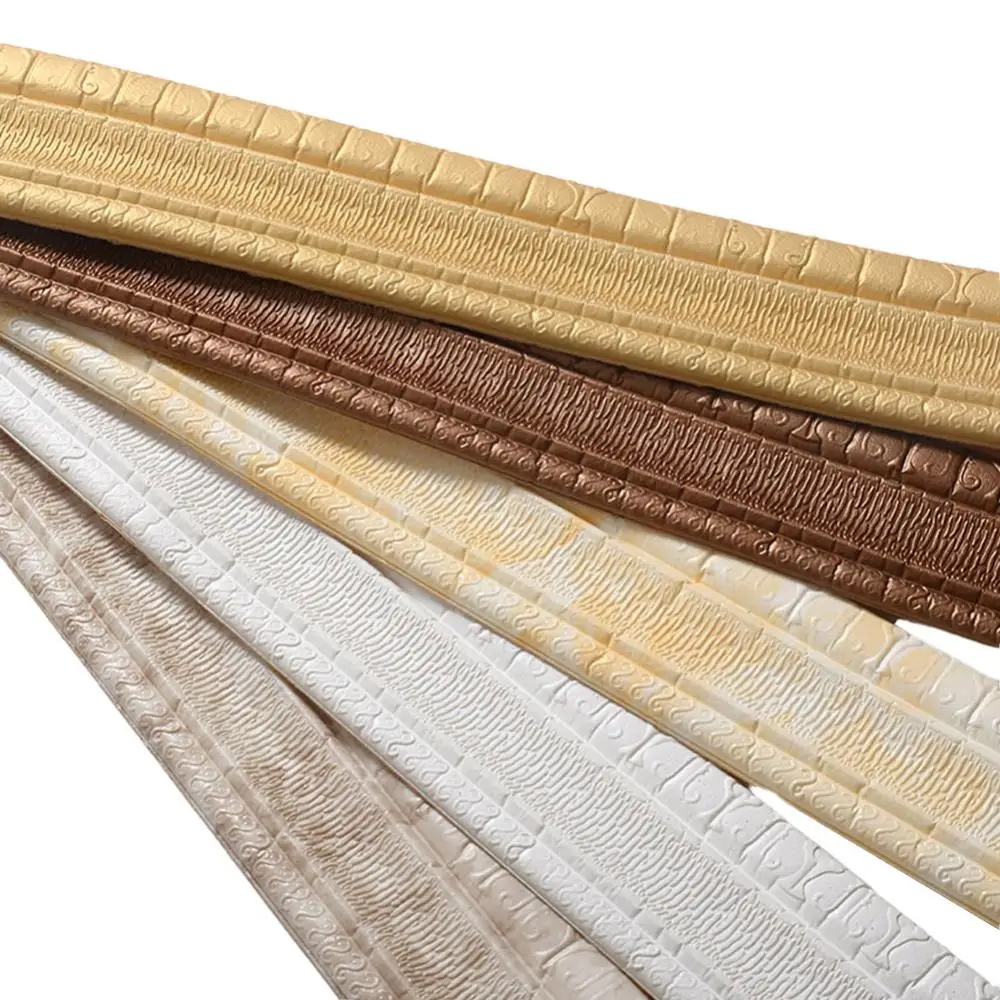 1/3/5PCS Wall Stickers Foam Trim Line Waterproof Self Adhesive Skirting Border Pattern Sticker Home Kitchen Floor Decorations