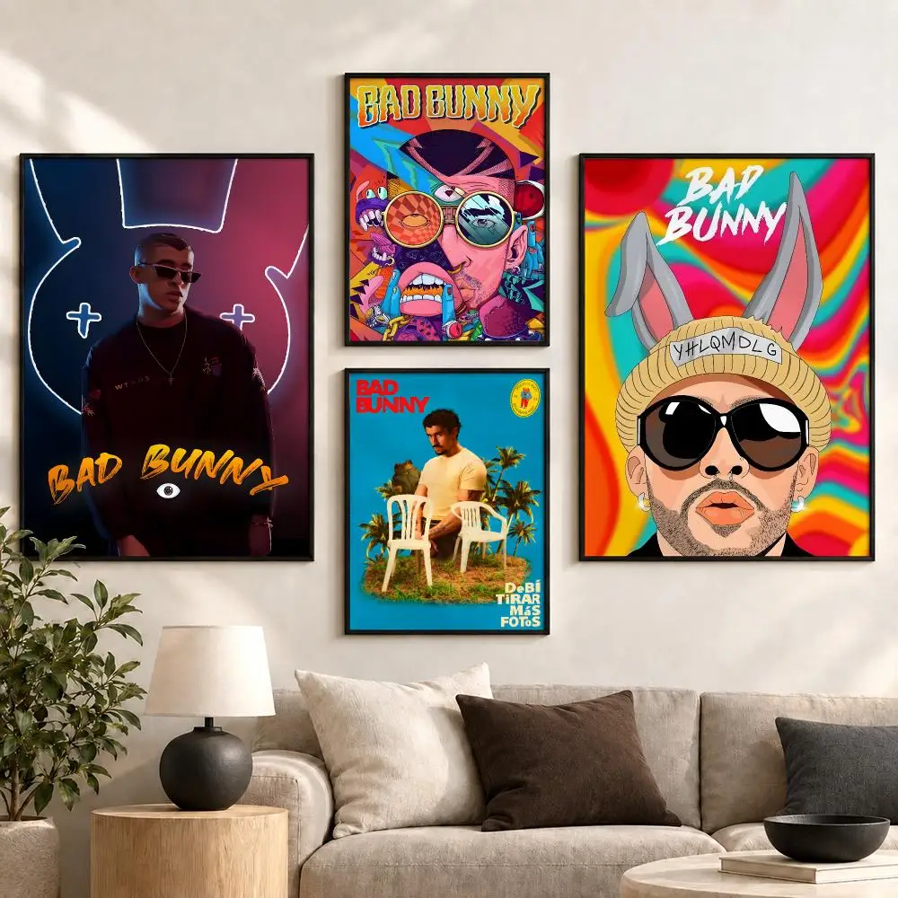 Bad Bunny Latin Trap Singer Album Bold Concert Style Poster Aesthetic Art Print for Bedroom & Living Room Decor, Unframed