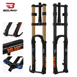 BOLANY Double Shoulder Inverted Bike Fork 27.5/29inch Boost Fork Thru Axle 175mm Travel Tapered Rebound Adjustment MTB Fork