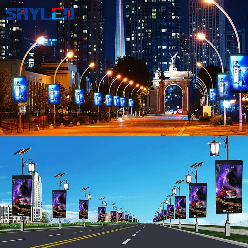

2025P6 Waterproof Outdoor Full Color LED Display Solar Powered Street Pole Advertising Board Digital Poster Function SDK Compati