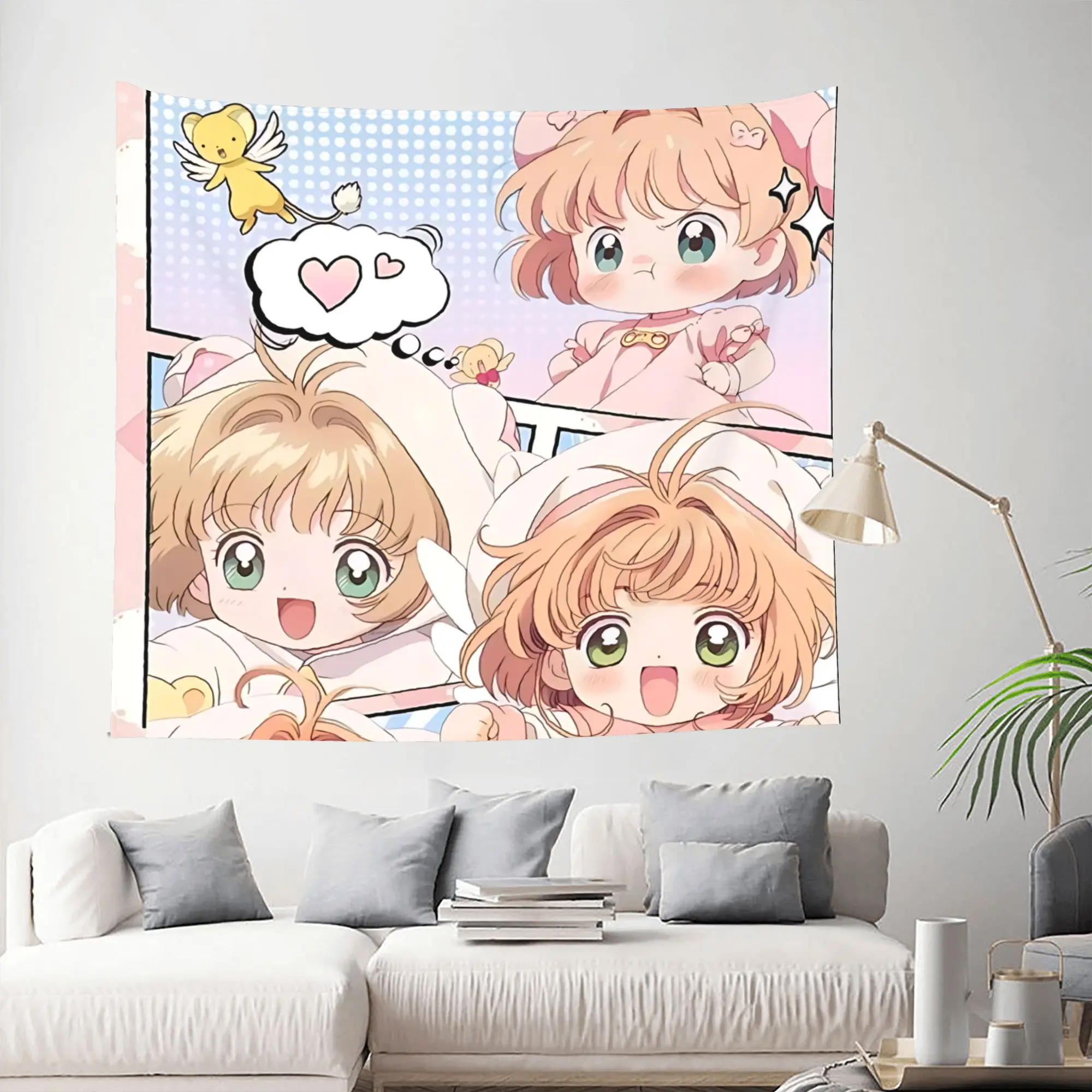 Customized Anime Cardcaptor Sakura cutecore Tapestry Bedroom Decoration  Wall Hanging Blanket Tapestry Cool Stuff For Room