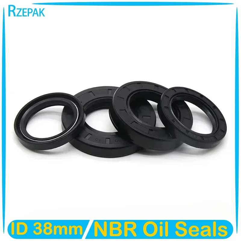 NBR Oil Seal ID 38mm TC-38*48/50/52/54/55/56/58/60/62/65/70/72/75*7/8/10/12mm Nitrile Rubber Shaft Double Lip Oil Seals Gasket