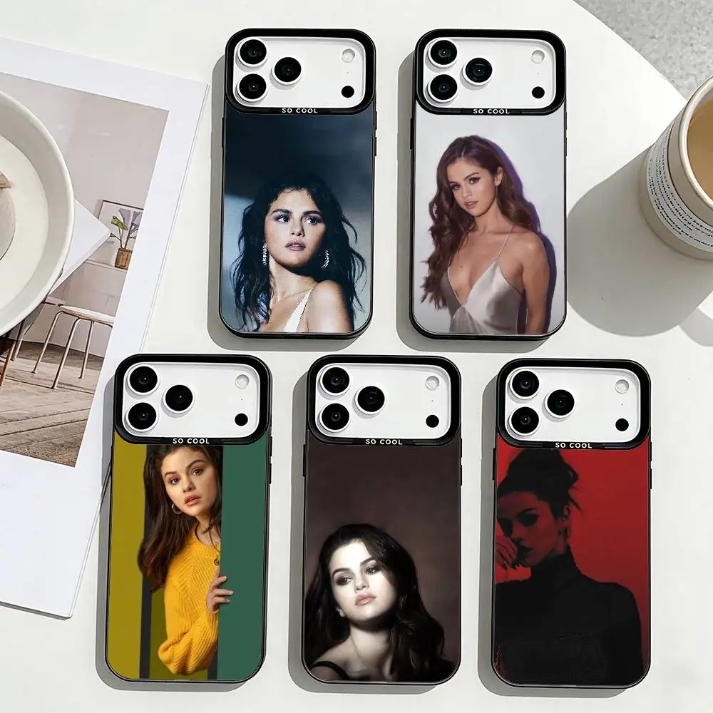 

S-Selena G-Gomez B-BlueSt Flame Phone Case For iPhone17,16,15,14,13,12,Pro Max Black Colorful Phone case