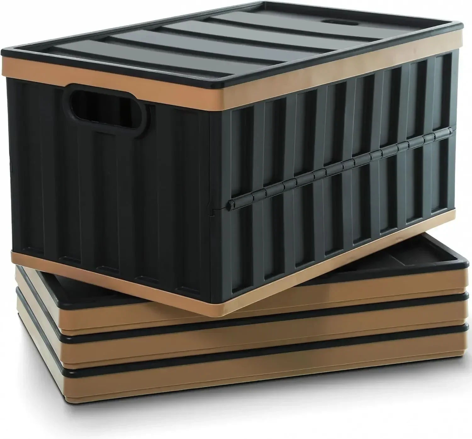 

64L Collapsible Storage Bins with Lids Plastic Storage Containers for Organizing Stackable Storage Box Large Heavy