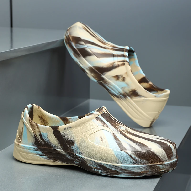 Men's Gradient Camouflage Non-Slip Kitchen Work Waterproof Eva Beach Fishing Multi-Functional Slip-On Sandals
