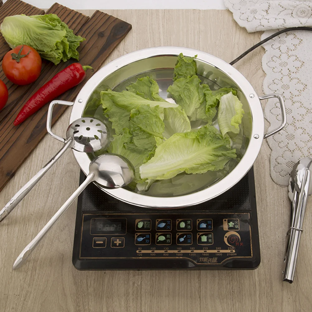 

Stainless Steel Dry Pot 26Cm Polished Mirror Finish Wide Handle Multifunction Hot Pot For Induction Gas Camping Seafood